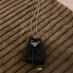 Prada Black Mini Bag with Crystal Accents